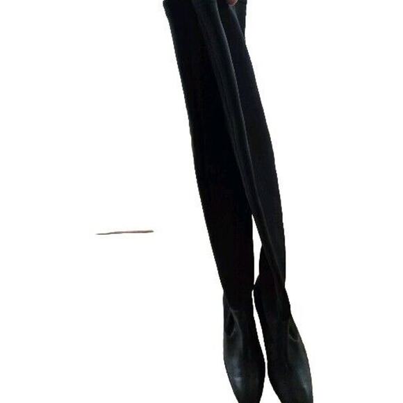 Donald J Pliner Pull On Over The Knee Joan Stretch Leather Boots Black Size 6M - Picture 3 of 11